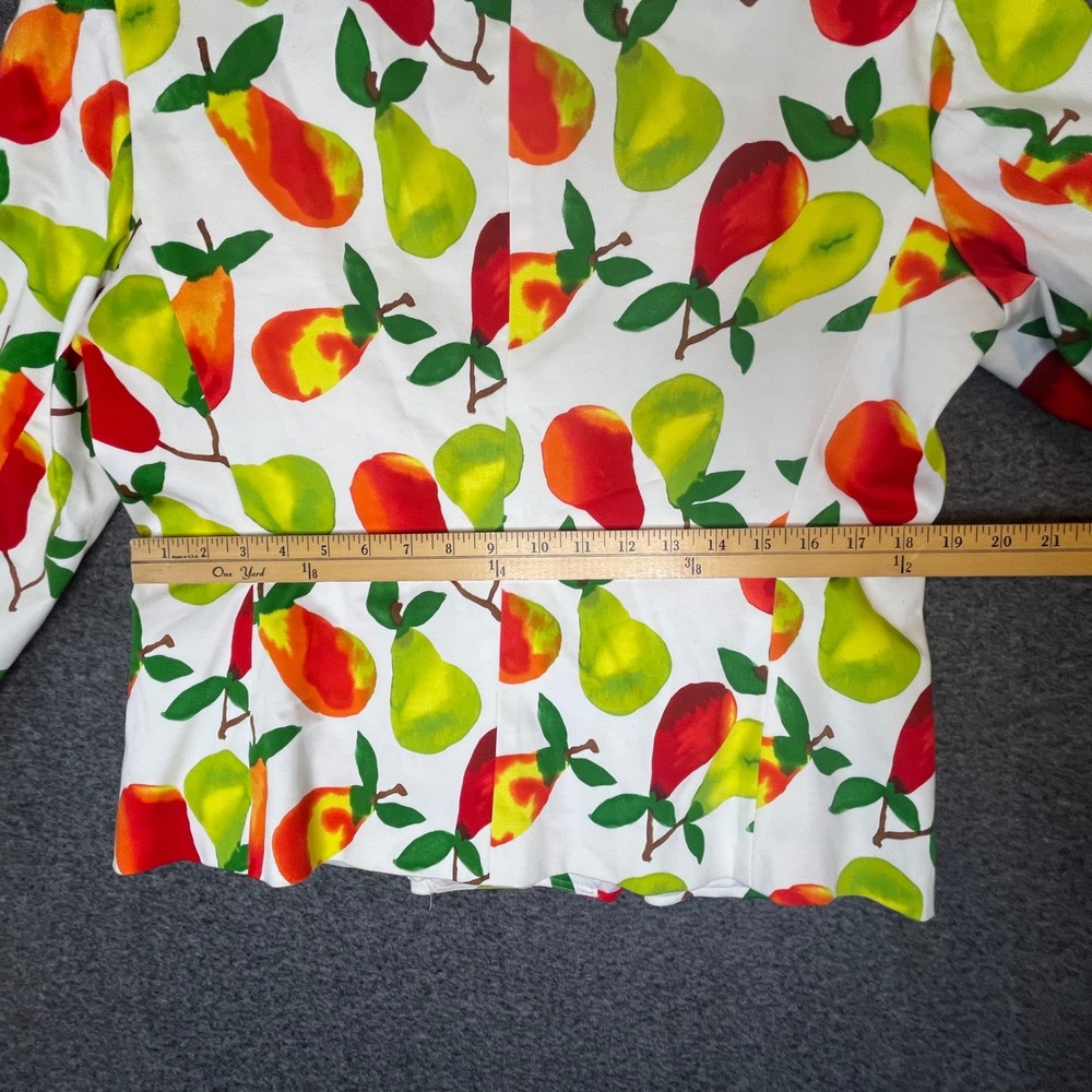 Harve Benard Pear Print Blazer Womens 12 Fruitcore Kitschy Pop Art Eclectic - Picture 13 of 15